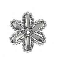 Top Facett Perlen Anhänger Blume Metallic anthracite