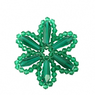 Top Facett Perlen Anhänger Blume Dark green