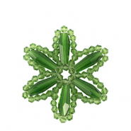 Top Facett Perlen Anhänger Blume Grass green