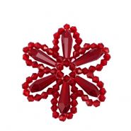 Top Facett Perlen Anhänger Blume Red