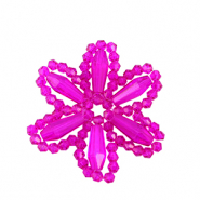 Top Facett Perlen Anhänger Blume Neon fuchsia pink