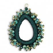 Top Facett Anhänger Tropfen Multicolour - Dark Teal Green