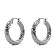 Ohrringe aus Stainless Steel - Rostfreiem Stahl Creolen Silver