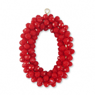Top Facett Anhänger Oval Red