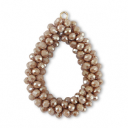 Top Facett Anhänger Tropfen Taupe brown