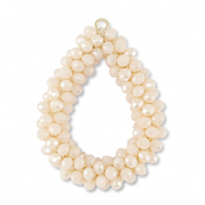 Top Facett Anhänger Tropfen Vanilla white