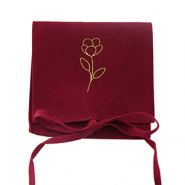 Schmuckbeutel Flower Burgundy red-gold