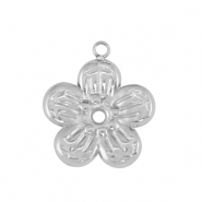 Stainless Steel - Rostfrei Stahl Anhänger Blume Silver