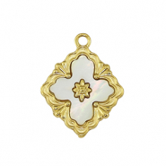 Stainless Steel - Rostfrei Stahl Anhänger Blume Gold
