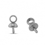 Stainless Steel - Rostfreiem Stahl Schmuckzubehör Endkappen für Perlen Silver