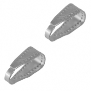 Rostfreier Stahl (Stainless Steel) Zubehör Collierschlaufe oval für Anhänger Silver