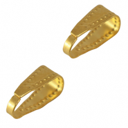 Rostfreier Stahl (Stainless Steel) Zubehör Collierschlaufe oval für Anhänger Gold