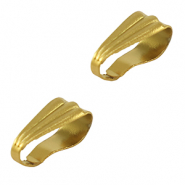 Rostfreier Stahl (Stainless Steel) Zubeh&ouml;r Collierschlaufe oval f&uuml;r Anh&auml;nger Gold