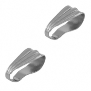 Rostfreier Stahl (Stainless Steel) Zubehör Collierschlaufe oval für Anhänger Silver