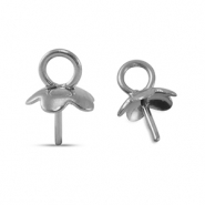 Stainless Steel - Rostfreiem Stahl Schmuckzubehör Endkappen für Perlen Silver