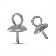Stainless Steel - Rostfreiem Stahl Schmuckzubehör Endkappen für Perlen Silver