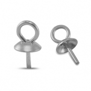 Stainless Steel - Rostfreiem Stahl Schmuckzubehör Endkappen für Perlen Silver