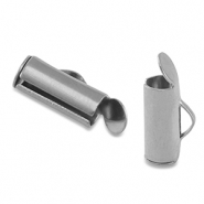 Stainless Steel - Rostfreiem Stahl Schmuckzubehör Schieber Endkappen Silver