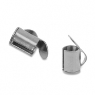 Stainless Steel - Rostfreiem Stahl Schmuckzubehör Schieber Endkappen Silver
