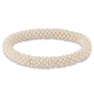 Facett Glas Armbänd Vanilla white