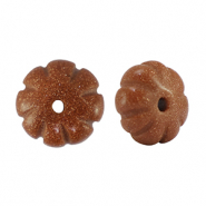 Naturstein Perlen Glas Blume Glitter brick brown