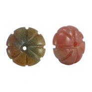 Naturstein Perlen Achat Blume Multicolour green orange
