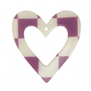 Resin Anhänger Herz Purple-beige