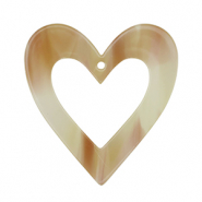 Resin Anhänger Herz Beige