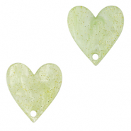 Resin Anhänger Herz Light green