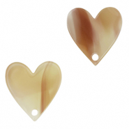 Resin Anhänger Herz Beige