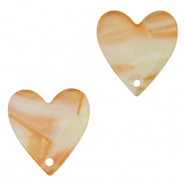 Resin Anhänger Herz Copper orange