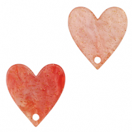 Resin Anhänger Herz Coral red