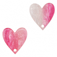 Resin Anhänger Herz Pink