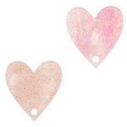 Resin Anhänger Herz Light pink