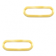 Stainless Steel - Rostfrei Stahl Anhänger/Zwischenstück Oval Gold