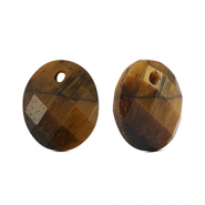 Naturstein Anhänger Tigerauge Oval Golden brown