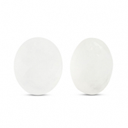 Naturstein Anhänger Glas Oval White