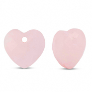 Naturstein Anhänger Glas Herz Pink