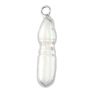 Süsswasserperlen Anhänger Tooth Silver-Natural white