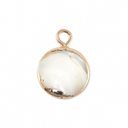 BQ Süsswasserperlen Anhänger Round Gold-Natural white