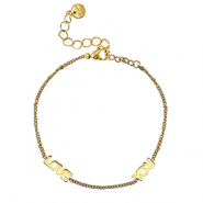 Armbänder aus Stainless Steel - Rostfreiem Stahl ''LOVE YOU'' Gold