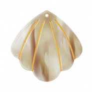 Resin Anhänger Muschel Beige