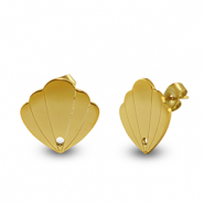 Ohrringe aus Stainless Steel - Rostfreiem Stahl Hülse Gold