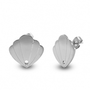 Ohrringe aus Stainless Steel - Rostfreiem Stahl Hülse Silver