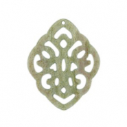 Resin Anhänger Rhombus Barock Ash grey-green