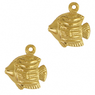 Stainless Steel - Rostfrei Stahl Anhänger Fisch Gold