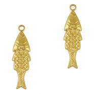 Stainless Steel - Rostfrei Stahl Anhänger Fisch Gold