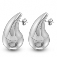 Ohrringe / Ohrstecker aus Stainless Steel - Rostfreiem Stahl Tropfen Silver