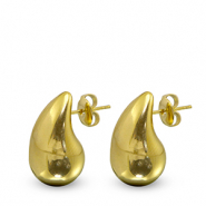 Ohrringe / Ohrstecker aus Stainless Steel - Rostfreiem Stahl Tropfen Gold