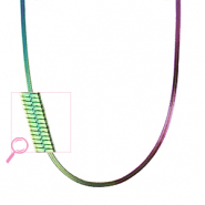 Ketten aus Stainless Steel - Rostfreiem Stahl Schlangenkette Purple green-AB coating
